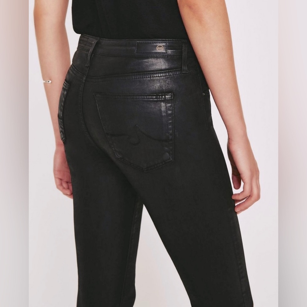 AG Adriano Goldschmied ankle legging in Ltt it super black, Vegan leather jeans